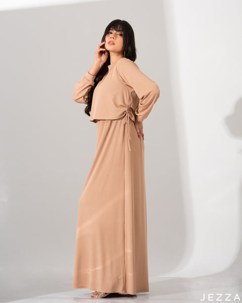 Ribbed Spandex Dress With Over Top 61661